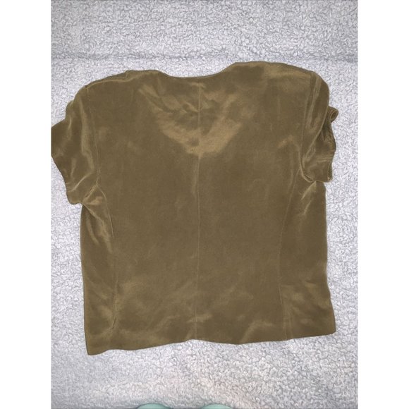 Vintage Jones New York 3 piece suit Green 100% Silk Skirt& Jacket 12 Skirt 6 - Picture 11 of 11